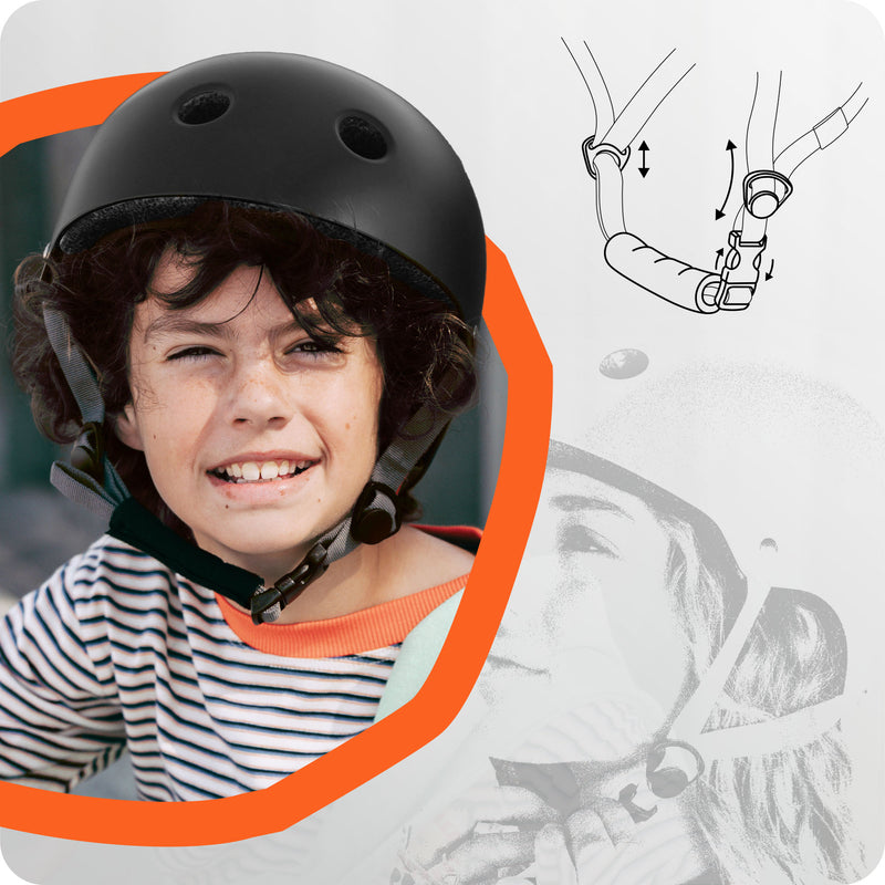 Adjustable chin strap with comfortable padding.