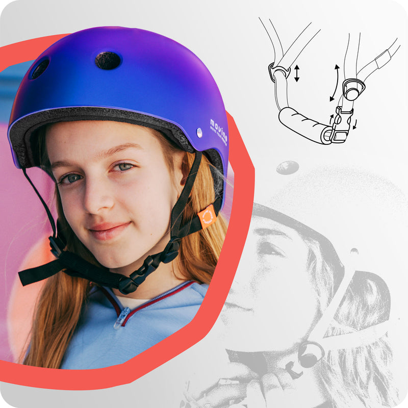 Adjustable chin strap with comfortable padding.