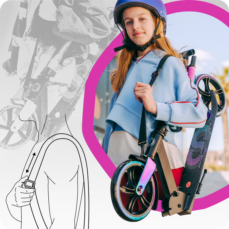 Includes carrying strap for easy daily commutes.